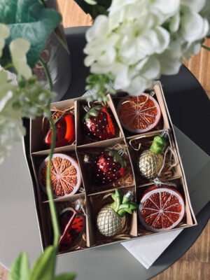 Vaisių asorti eglės žaisliukai